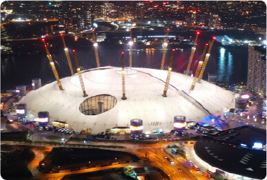 O2 Exterior at Night